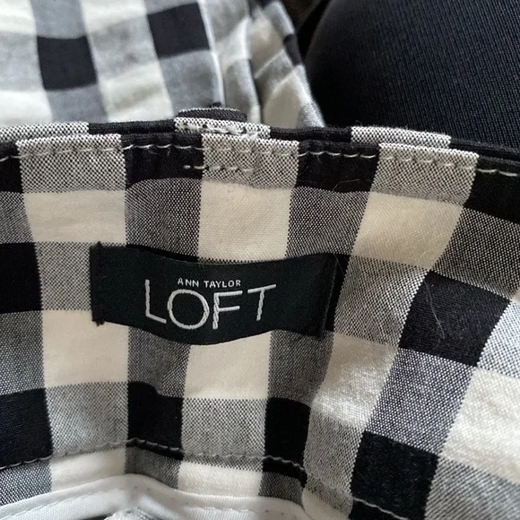 Ann Taylor LOFT Black & White Gingham Checkered Pants - Picture 5 of 5